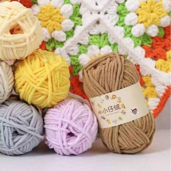 6pcs/Set Softex Chenille Yarn, Thick Velvet-Like Polyester Yarn For Crocheting And Knitting Scarves, Sweaters, Hats, Bags, Multi-Purpose Craft Dyeing Yarn, Available In Multiple Colors
