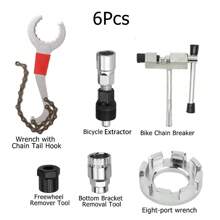 1 件自行车维修工具套件、山地自行车链条切割器、飞轮和底部支架拆卸工具 - 彩色 - 查看 17