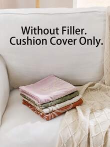 1 Stück Thanksgiving grüner Cut Out Kürbis bestickter Kissenbezug, 45 x 45 cm, geeignet für Inneneinrichtung, Erntedankfest dekorativer Kissenbezug, Kissenfüllung nicht enthalten