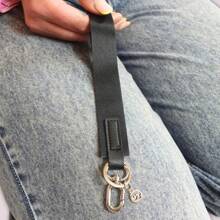 Dual Hook Satin Wristlet - Luxury Bag Accessory - Perfect For Keys & Essentials - Black . - View 2