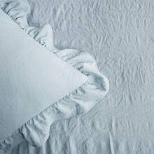 Juego de 3 piezas Lush Decor Colcha con falda con volantes, Reina, Azul Lago - Ropa de cama azul para cama Queen - Colcha con volantes - Decoración de granja vintage - Lago Azul - Ver 4