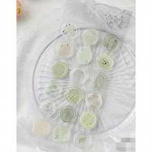Wax Seal Stickers – 18-Piece Set With 6 Styles, Transparent Dried Flower Stamp Stickers, Self-Adhesive Envelope Seals For Wedding Invitations - Kẹo xanh - Xem 1