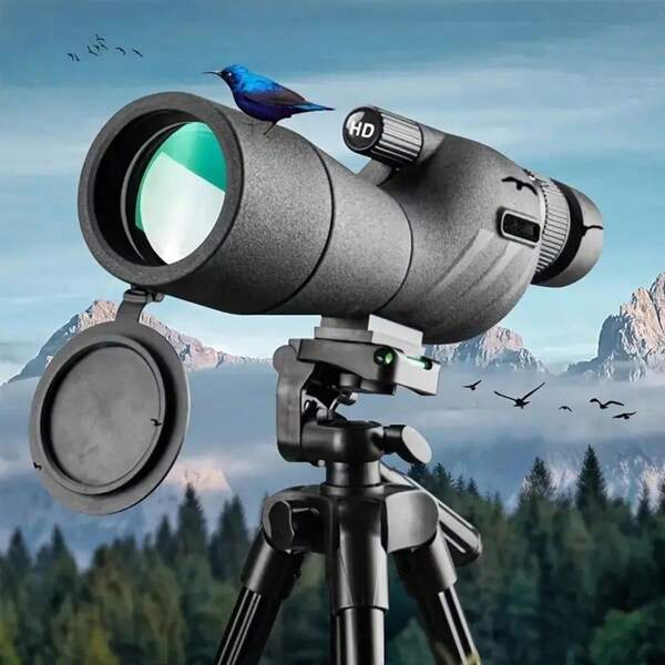 Binoculares HD de largo alcance para observación de aves (25-75x), telescopio universal de gran aumento para adultos, revestimiento FMC, alta transmitancia, no impermeables, material ABS, diseño elegante en negro, ideales para viajes al aire libre, observación de animales, acampada y senderismo.