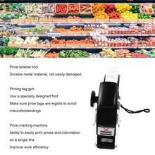 8 Dígitos Precio Tag Gun Set, 8 dígitos de una sola  de impresión clara Multi Funcional Precio Marcado de la máquina etiquetadora de precios Herramienta para Supermercado Oficina Tienda al por menor - Fácil de usar, clara impresión - Negro - Ver 3