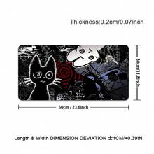 1pc Dark Punk Anime Mousepad XL Creepy Cat Gaming Mat Grunge Desk Pad For Gamers Neon Aesthetic Mouse Pad For PC Setup Dark Punk Anime Gift