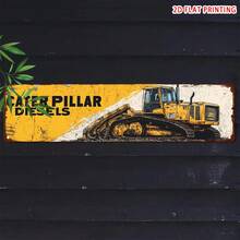 LC, 2D Flat, 1PC, Vintage CATERPILLAR DIESELS Metal Tin Sign, Novel Street Scene Sign, Home Decor, Room Decor, Restaurant Decor, Bar Decor, Cafe Decor, Garage Decor, Farmhouse Decor, 4 * 16inch - 彩色 - 查看 3
