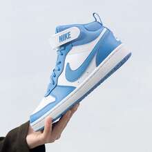 Nike COURT BOROUGH MID 2 (GS) 女童休闲运动鞋 CD7782-123 - 白色/藍色超越 - 查看 5
