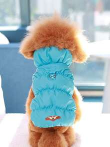 2 腿宠物背心衣服，带扣的温暖冬季服装，适合中小型犬和猫 - 粉色 - 查看 9