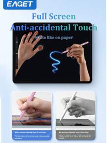 EAGET Bolígrafo universal de estilo mejorado, alta precisión y sensibilidad, rechazo de palma, prevención de activación/desactivación falsa, bolígrafo universal compatible con todas las pantallas táctiles