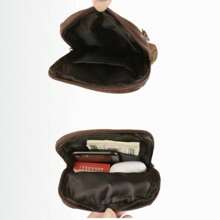 真皮腰包男士手机包可佩带户外运动单肩小包商务斜挎包，主包结构采用拉链开口，内含主包插片。黑色和棕色可选。尺寸：21cm * 13cm * 2cm。 - 彩色 - 查看 8