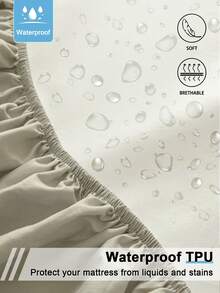 1 Stück einfarbiger wasserdichter Matratzenschutz, weich & bequem, Matratzenbezug, Schlafzimmer Tagesdecke, gemütliche Schlaf-Matratzenauflage, geeignet für alle Jahreszeiten - Khaki - Übersicht 6