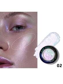 MSFLIBNH 1PC 高光粉，提亮面部，立体轮廓，闪亮高光，土豆泥质地，单色珍珠光泽，适合所有肤色，轻巧时尚的设计，送给妈妈的礼物，两种文字模型随机发货，不会影响使用效果