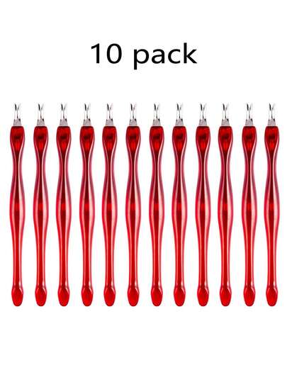 10 件套美甲死皮叉修复去除工具 V 形不锈钢锋利死皮铲预处理死皮锉，适用于美甲沙龙和个人用户