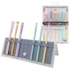 MODA Brush Posh Pastel Delicate Eye Travel Sized Makeup Brush Kit With Flip Case- 7pc