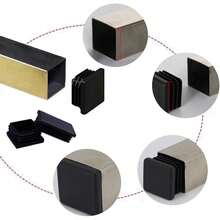 5/8/10个装黑色塑料塞帽，方管家具腿防尘罩，桌椅钢制脚垫保护套 - 黑色 - 查看 4