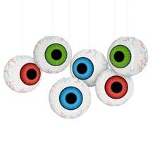 3pcs/Set Multi-Color Eyeball Shaped Round Paper Lanterns Decor, Halloween Theme Party Lanterns Suitable For Living Room, Bedroom, Dining Room, Yard Decoration