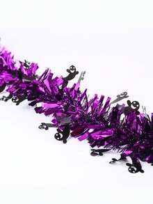 1pc Halloween Decoration Colorful Streamer, 2m Density Ribbon, Halloween Party Decor Pumpkin Ribbon, Bat Ghost Tinsel, Holiday Atmosphere Background - Multicolor - View 10