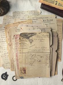 1 包 24 张复古手稿发票清单 DIY 剪贴簿装饰背景拼贴纸 - 均碼 - 查看 1