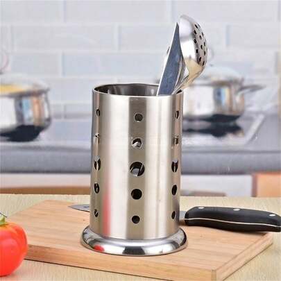 1 szt. stojak na przybory kuchenne ze stali nierdzewnej; rurka na pałeczki; łyżka do zupy; rurka do suszenia; zestaw kuchenny, zestaw na stół jadalny, łyżka, widelec, przechowywanie w kuchni.