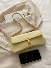 小众高端法棍包，2025春夏新款时尚百搭腋下包，韩版简约单肩手提包女 - 黃色 - 查看 8