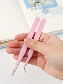 4-Piece Set Of Stainless Steel Tweezers, Jewelry Making Tools, Epoxy Resin Mold Tools, Color Tweezers Kit, Handmade Jewelry Accessory Color Scrapbook Tweezers, Straight And Curved Tweezers Are Suitable For DIY, Scrapbook, And Are Good Helpers For Beads And Delicate Projects. Guka Flower, Pink/Blue/Purple/Black - Màu tím - Xem 4