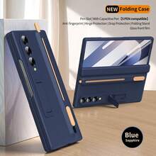 Galaxy Z Fold7/Z Fold6/Z Fold5/Z Fold4/Z Fold3 Phone Case, Hinge Protection, Comes With Stylus Pen, Full-Body Shockproof, Foldable Integrated Stand, Retractable Pen Slot, Skin-Friendly Anti-Fingerprint Case, With Tempered Glass Screen Protector - 彩色 - 查看 28