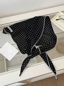 女士头巾 1 件波尔卡圆点三角围巾，休闲百搭时尚柔软甜美清新风格圆点头带，法式头巾，高端艺术感拍照道具发饰女士发饰秋季配饰秋冬发带适合度假装女士 - 彩色 - 查看 7