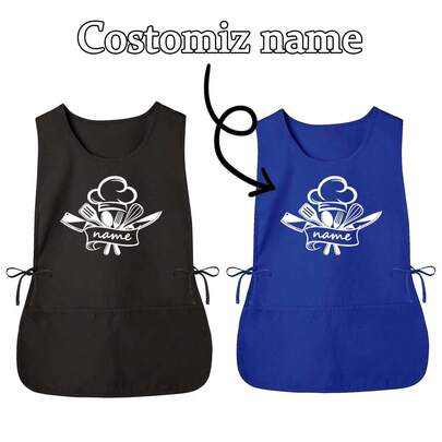 1 Tạp dề tạo mẫu tóc tùy chỉnh cá nhân, Tạp dề nấu ăn nhà bếp tùy chỉnh, Tạp dề khô nhanh 2 túi cho gia đình dành cho nam và nữ, Tạp dề chống dầu polyester hiện đại, Khô nhanh, Màu trơn, Sử dụng trong nhà bếp và gia đình