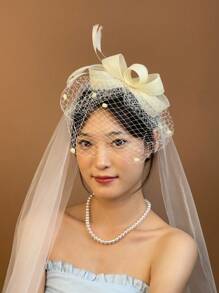 1pc Women's Elegant Tea Party Hat, Bridal Wedding Party Birdcage Veil Headband With Flowers, 1920s Vintage Bridal Headpiece, Soft Felt Beret, 1950s Church Hat, Black Mourning Veil, 1940s Dress, Victorian Hat, Pillbox Hat, Lolita Accessories, Suitable For Women/Girls Birthday, Mother's Day, Halloween, Christmas Gifts