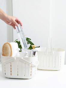 1pc/2pcs Hollow-Out Bathroom Storage Basket, Portable Handheld Storage Basket, For Storing Cleaning Supplies, Suitable For Homes, Bathrooms, Shower Rooms, Schools, And Student Dorms. - Multicolor - View 7