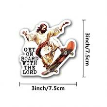 1/2/5 件这款不含麸质吗？耶稣最后的晚餐乙烯基贴纸 | 适用于笔记本电脑、汽车和水瓶的搞笑讽刺模切贴纸 | 情感支持和心理健康意识贴花 | 送给老师和爱书人的好礼物 - 彩色 - 查看 11