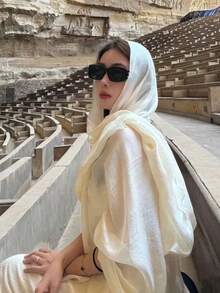 Szalik podróżny na pustynię w Egipcie, Dubaj, plaża, fotografia, chusta dla kobiet, plażowy jedwabny szalik, chusta na głowę z filtrem przeciwsłonecznym