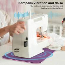1/2Pcs Sewing Machine Silent Pad/Foot Pad Reduce Vibrations Noise Non Slip Sewing Machine Mat For Quilting Embroidery 17x34cm - Purple - View 5