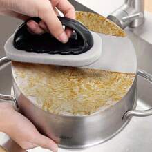 1/2件套厨房魔术海绵刷，多功能海绵清洁刷，水钻金刚砂海绵刷，纯色简易手柄刷，厨房清洁工具，易于清洁，海绵擦洗，适用于锅、平底锅、台面、浴室，清洁去污，多功能清洁海绵，家居用品，厨房配件