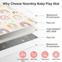 79x71 Foldable Baby Play Mat For Floor, Extra Large Tummy Time And Crawling Playmat, Thick Foam Play Mat For Baby, Reversible Portable Babies Floor Mats For Infant, Toddler - 彩虹 - 查看 3