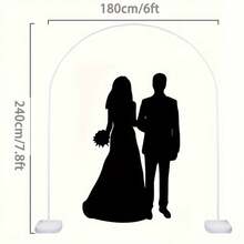 4-In-1 Balloon Arch Stand, Backdrop Frame & Party Decor - Multifunctional White PVC Frame With Floral Pattern, Suitable For Weddings, Birthdays, Anniversaries, Indoor/Outdoor Events As Decorative Backdrop | Elegant Decor | Durable PVC Material, Balloon Decoration - White - View 9