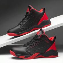 Men's Basketball Shoes, Anti-Slip Shock Absorbing Lace-Up Training Sneakers, Fashionable Comfortable Outdoor Casual Sports Running