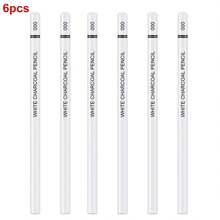 Brutfuner 6 Pcs White Sketch Charcoal Pencils -Professional Hight Quality Sketch Highlight White Charcoal Wooden Pencils For Artist Drawing, Sketching, Blending Back To School - 6 White Pencils - View 10