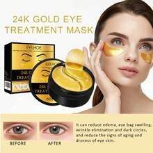 Hydrogel Eye Patches For Dark Circles, Puffy Eyes & Wrinkles - Collagen & Hyaluronic Acid Infused Under Eye Masks, Hydrating Firming Care, Fine Lines,Eye Bags Reduction 24k Gold Under Eye Patches Eye Mask Pure Gold Anti-Aging Collagen Hyaluronic Acid Under Eye Mask For Removing Dark Circles, Puffiness & Wrinkles Refresh Your Skin - 金色 - 查看 4