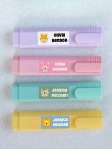 1-210pcs Transparent Waterproof Vinyl Name Labels - Customizable Cute Stickers, Suitable For School Supplies/College Dorm Organization/Sports Gear, Reusable No-Iron Identity Labels For Lunch Boxes/Water Bottles/Gym Bags, Daycare/Summer Camp Gift Sets, Back To School Season