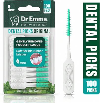 Original Dental Picks Mint Soft Rubberized Tooth Picks Easy To Use Brush Picks 100Ct/Pack, 1 Pack(100Ct)