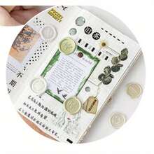 Wax Seal Stickers – 18-Piece Wax Seal Sticker Set With 6 Styles, Transparent Dried Flower Stamp Stickers, Self-Adhesive Envelope Sealing Stickers For Wedding Invitations - 綠色 - 查看 2