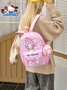 1pc Sanrio Hello Kitty, My Melody, Cinnamoroll Large Capacity Travel Backpack, Fashion Multifunctional Casual Bookbag, Nylon Material, Suitable For Daily Use, Travel, Campus, Outdoor, Ideal Gift Travel Essentials Holiday Vacation Duffle Bag Luggage Suitcase Travel Bag For Women - Multicolor - View 7