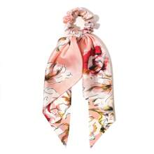 1 件时尚弹力仿丝发圈，配长丝带，简约蝴蝶结发饰，适合日常佩戴，马尾辫夹，发圈，发圈，发绳