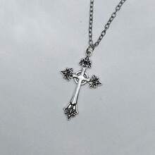 Collar con colgante de Jesús en cruz de estilo vintage para mujer, cadena retro punk gótica para la clavícula, joyería estética para fiestas y regalos