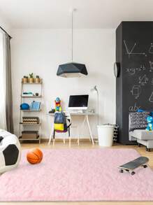 4 英尺 X 6 英尺柔软毛茸茸地毯，可洗地毯垫，适用于客厅、卧室、宿舍、大学、公寓，粉色地毯装饰，适合男孩和女孩的房间