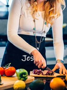 1Pc Personalized CustomUnisex Polyester Apron With 3 Pockets - Customizable Short Half Waist Waiter Work Uniform Hair Stylist Black Apron Hairdresser Beauty Salon Cosmetologist Cosmetology School Barber Gift Custom,For Kitchen, Hotel, Restaurant, Cooking, Baking, And Chef Use, Perfect For Personalized Text Or Logo, Custom Cooking Utensils With Text And Personalized Photo,Washing Gloves