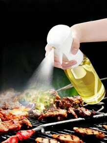 1 sticlă de pulverizare cu ulei de măsline, fabricată din material PET, potrivită pentru a conține diverse lichide, aplicabilă pentru grătar în aer liber, grătar, alimente cu conținut scăzut de grăsimi, salată, bucătărie, grătar, friteuză cu aer și camping, potrivită pentru femei, grătar ușor de acasă, pulverizator, sticlă de pulverizare reîncărcabilă. Gadget de bucătărie, accesoriu de bucătărie, sezonul de întoarcere la școală (culoare și stil aleatoriu)