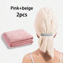 1pc/2pcs/3pcs Women's Large Size Microfiber Hair Towel, Soft Quick-Dry Headband With Elastic Edge For Wet Curly Long Hair, Anti-Frizz Microfiber Towel,Travel Essentials,Travel Essential,Hairstyle,Hairdressing,Hair,Travel,Hair Products,Hair Tools,Hair Stuff,Barber,Barber Accessories,Barbershop,Hairdressing Equipment - Multicolor - View 13