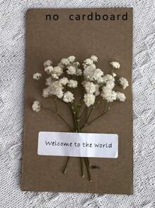 110pcs White Mini Dried Flowers, Great For DIY Decor, Greeting Cards, Weddings, Home And Office Decoration